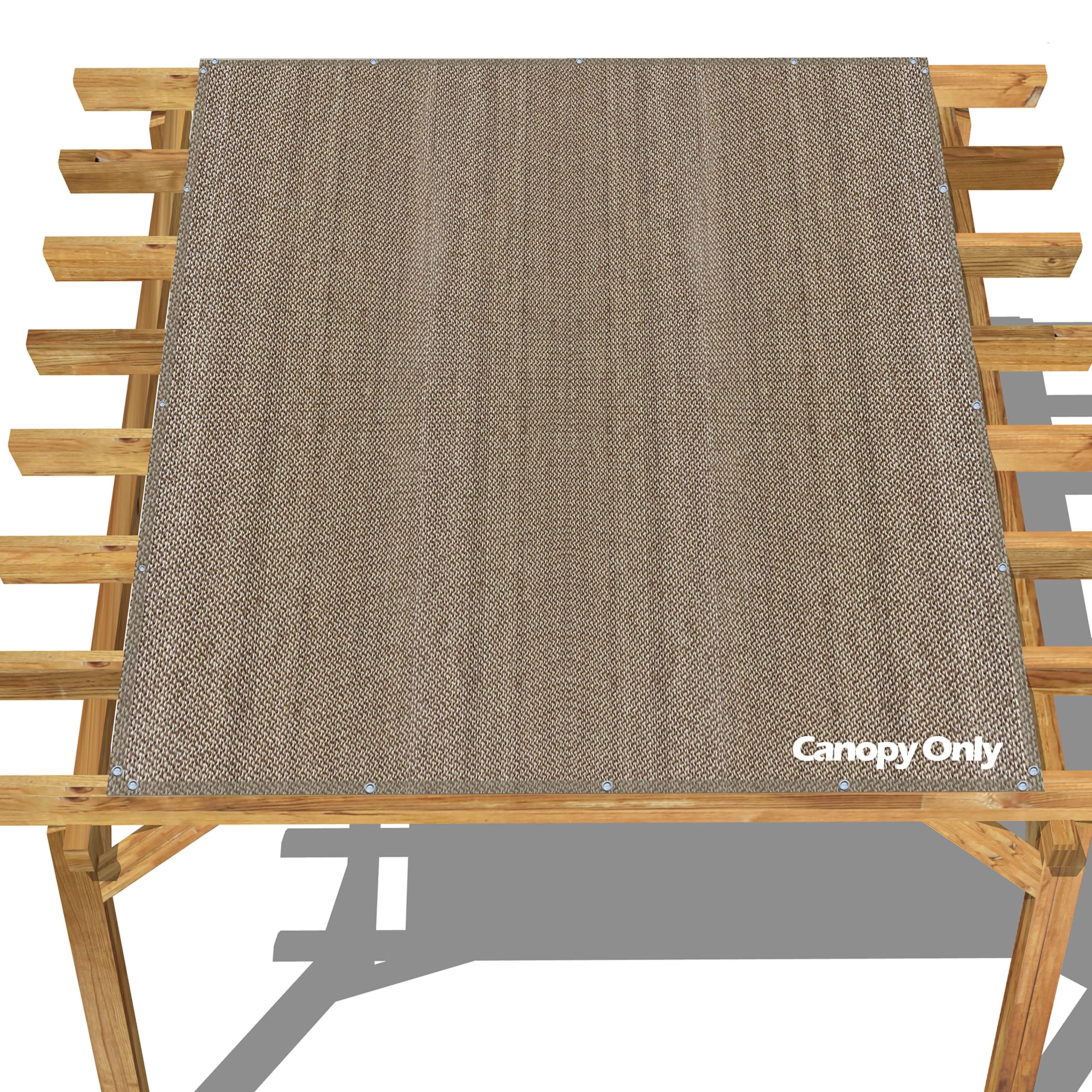 Alion Home Outdoor Pergola Sun Shade Cover Cloth Patio Canopy Hdpe Permeable With Grommets (8' X 8', Walnut)
