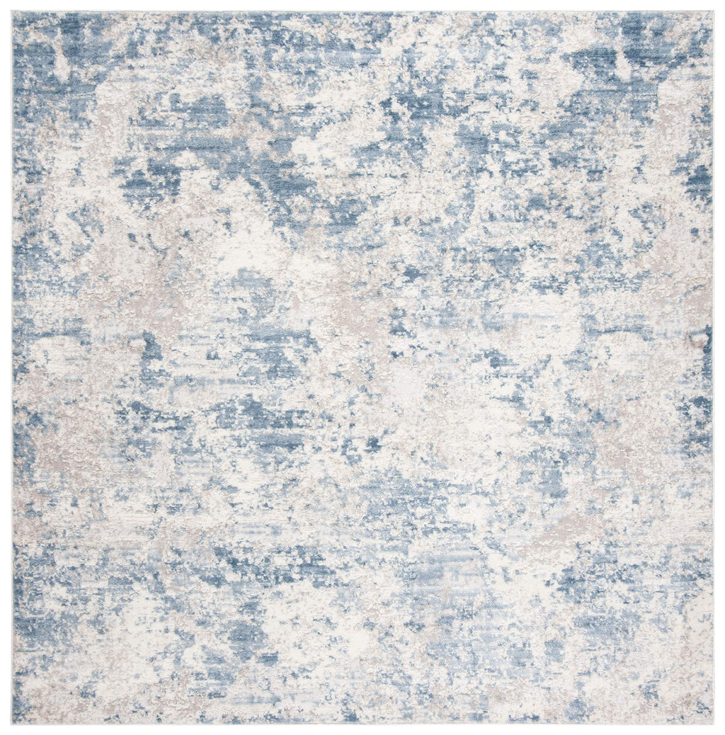 Safavieh Amelia Collection Area Rug - 9' Square, Grey & Blue, Modern Abstract Design, Non-Shedding & Easy Care, Ideal For High T