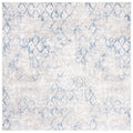 SAFAVIEH Amelia Collection 53 Square Light Grey/Blue ALA783G Modern Trellis Distressed Non-Shedding Living Room Bedroom Area Ru