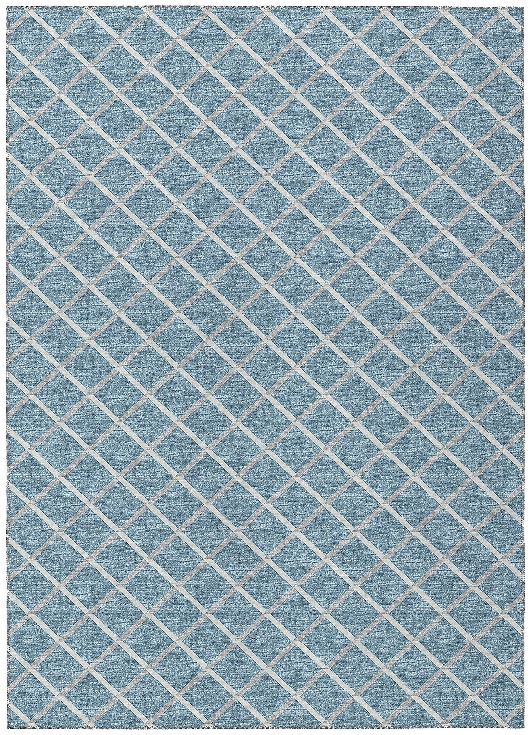Dalyn Rugs York Yo1 Sky Blue 8' X 10' Indoor Outdoor Area Rug, Easy Clean, Machine Washable, Non Shedding, Bedroom, Living Room, Dining Room, Kitchen, Patio Rug