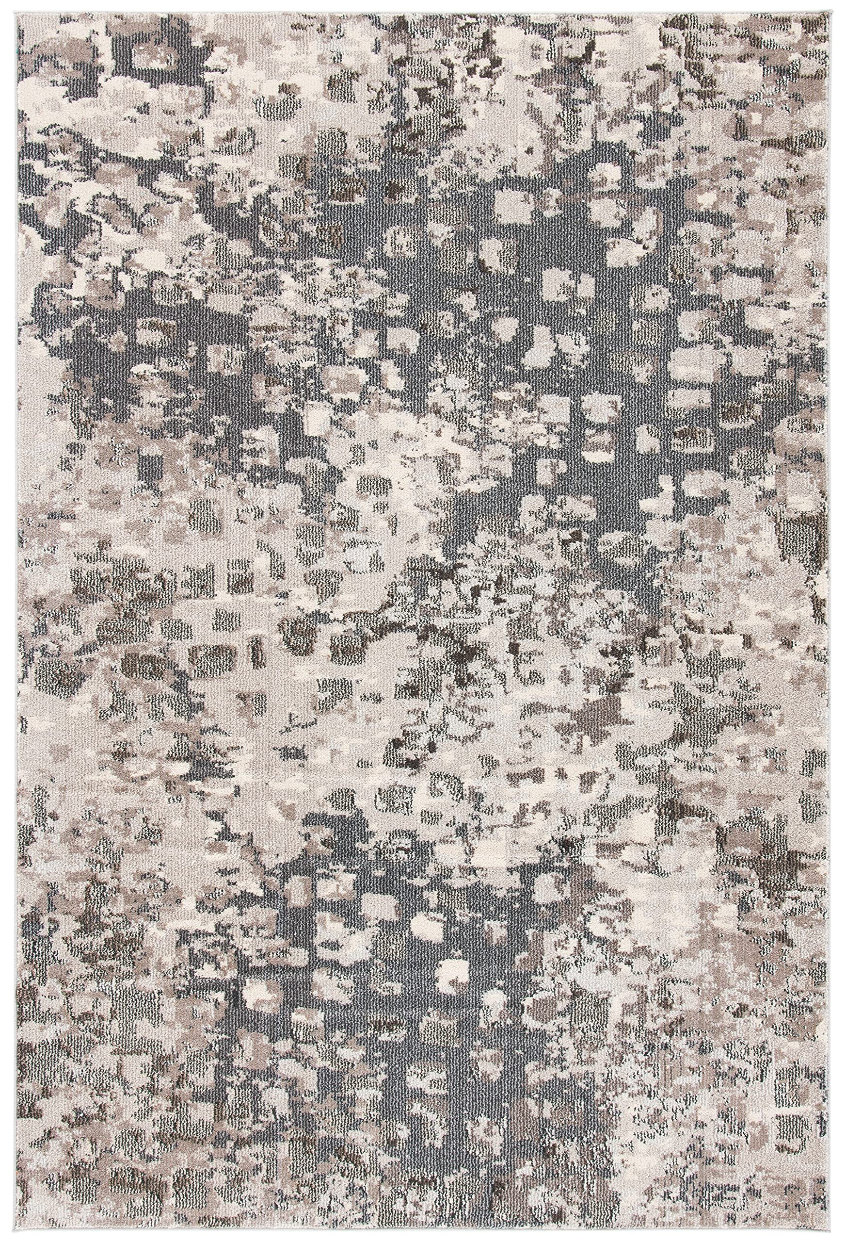 Safavieh Madison Collection Accent Rug - 3' X 5', Grey & Beige, Boho Abstract Design, Non-Shedding & Easy Care, Ideal For High T