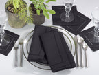 Saro Lifestyle Cocktail Napkin With Hemstitched Border (Set Of 12), Black, 6'