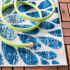 Safavieh Cabana Collection Area Rug - 9' X 12', Grey & Blue, Floral Design, Non-Shedding & Easy Care, Indoor/Outdoor & Washable-Ideal For Patio, Backyard, Mudroom (Cbn832F)