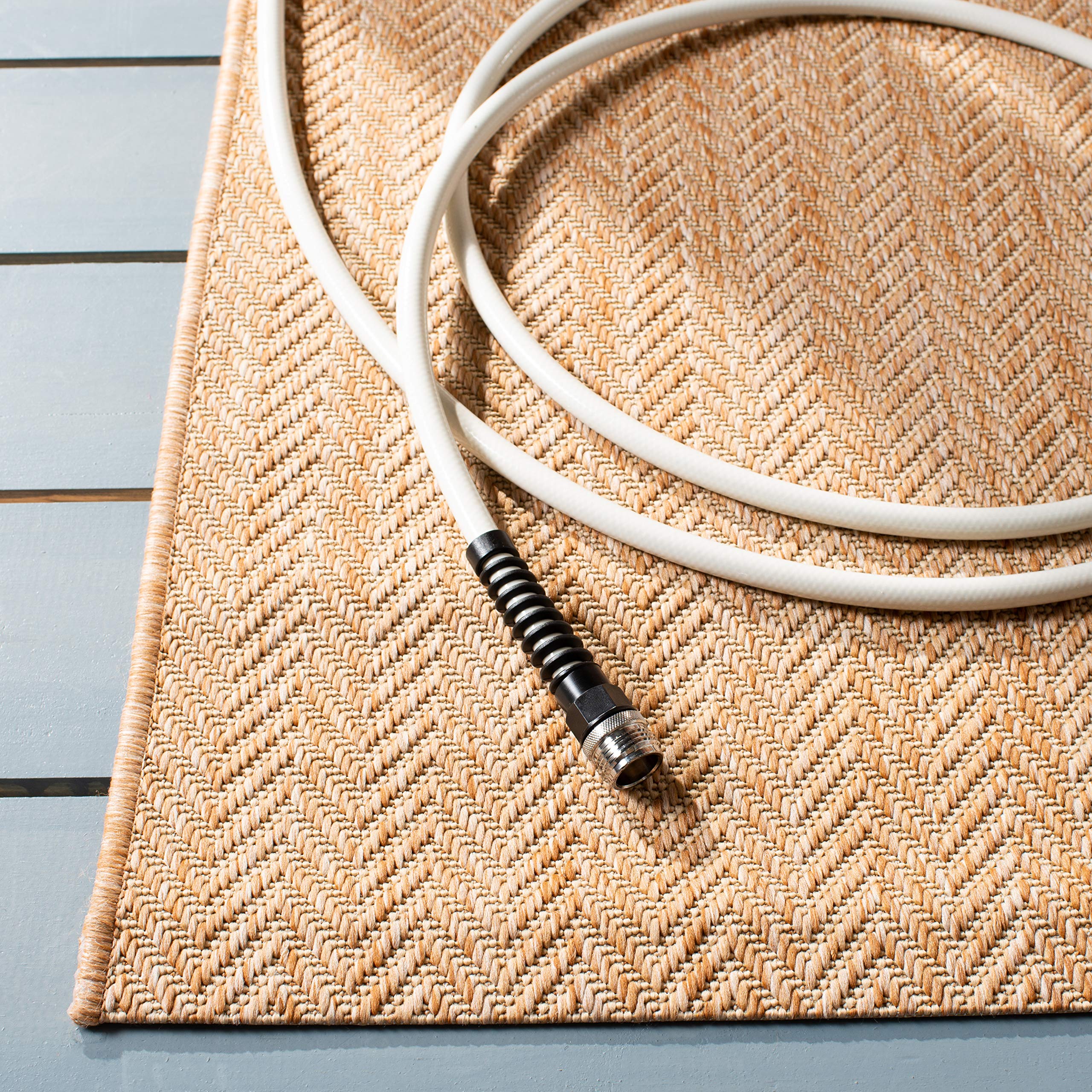 Safavieh Courtyard Collection Area Rug - 8' X 10', Natural & Cream, Non-Shedding & Easy Care, Indoor/Outdoor & Washable-Ideal Fo