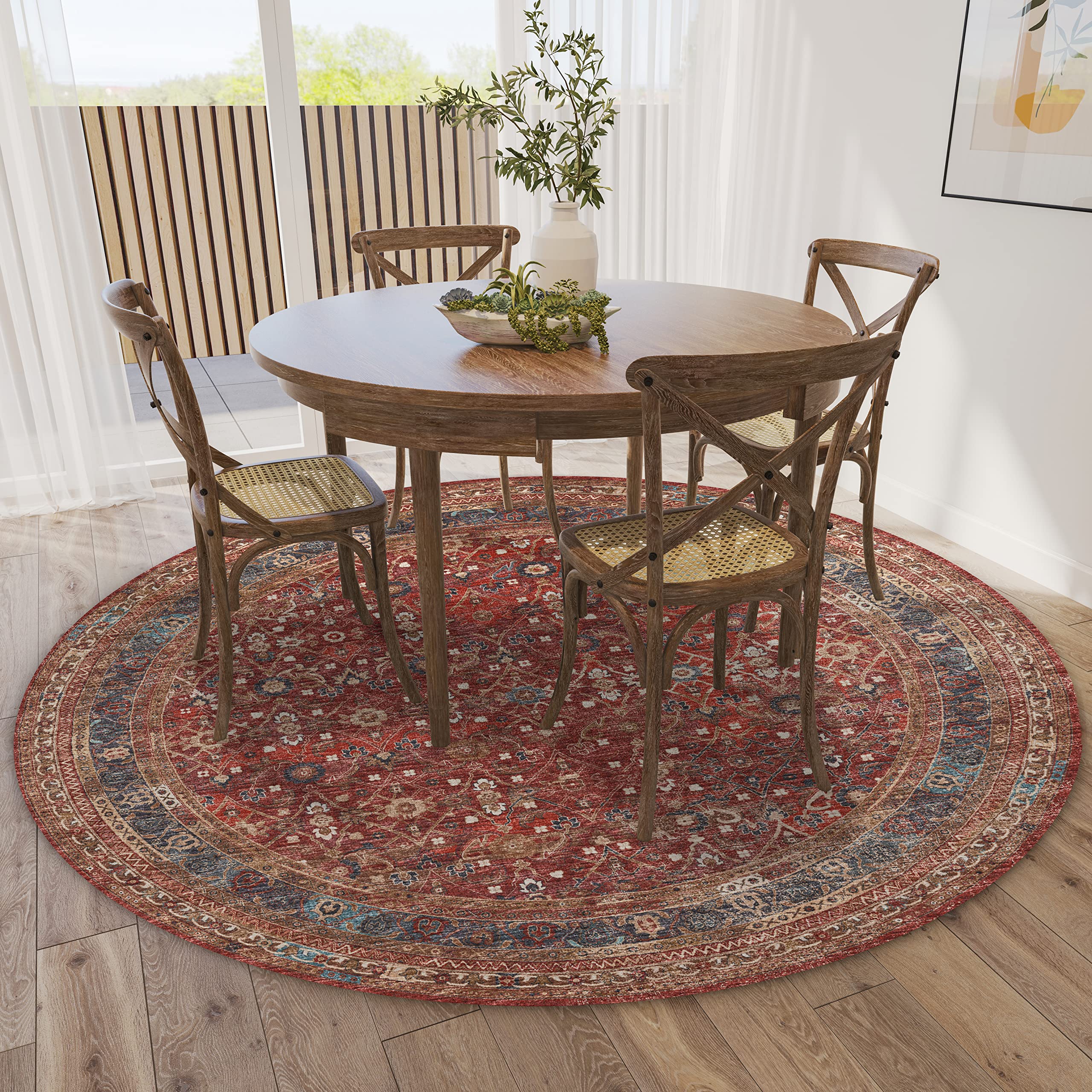 Dalyn Rugs Jericho Jc7 Scarlett 6' X 6' Rectangle Soft Round Rug, Easy Clean, Non Shedding, Bedroom, Entry, Living Room, Dining Room, Kitchen Rug