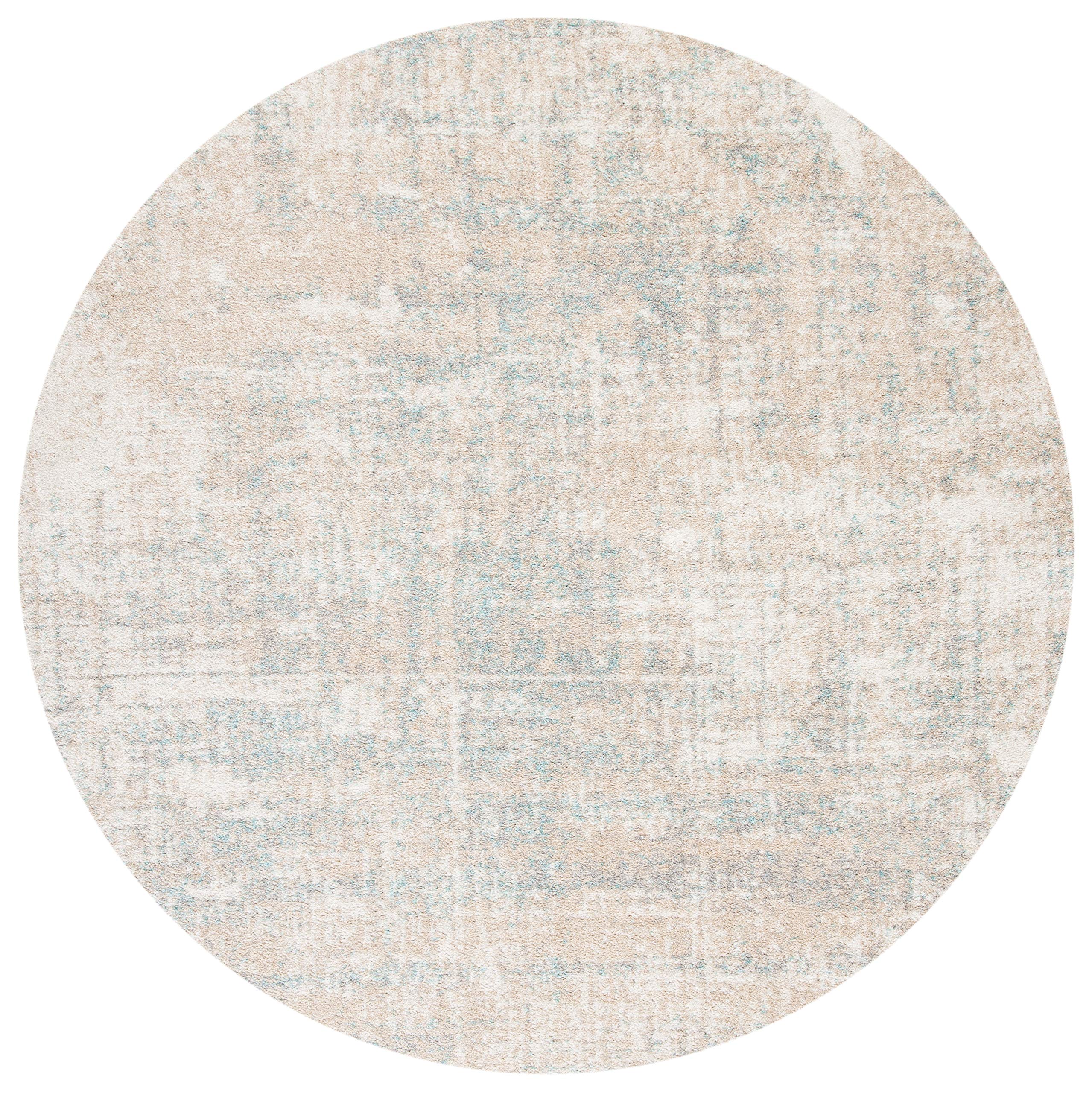 Safavieh Adirondack Collection 4' Round Beige / Slate Adr207B Modern Abstract Non-Shedding Dining Room Entryway Foyer Living Roo