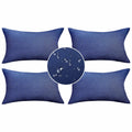 Demetex Outdoor Lumbar Throw Pillow Covers 12X20 Set Of 4 Decorative Waterproof Throw Pillows For Couch Bed Decor, 12 X 20 Inch,