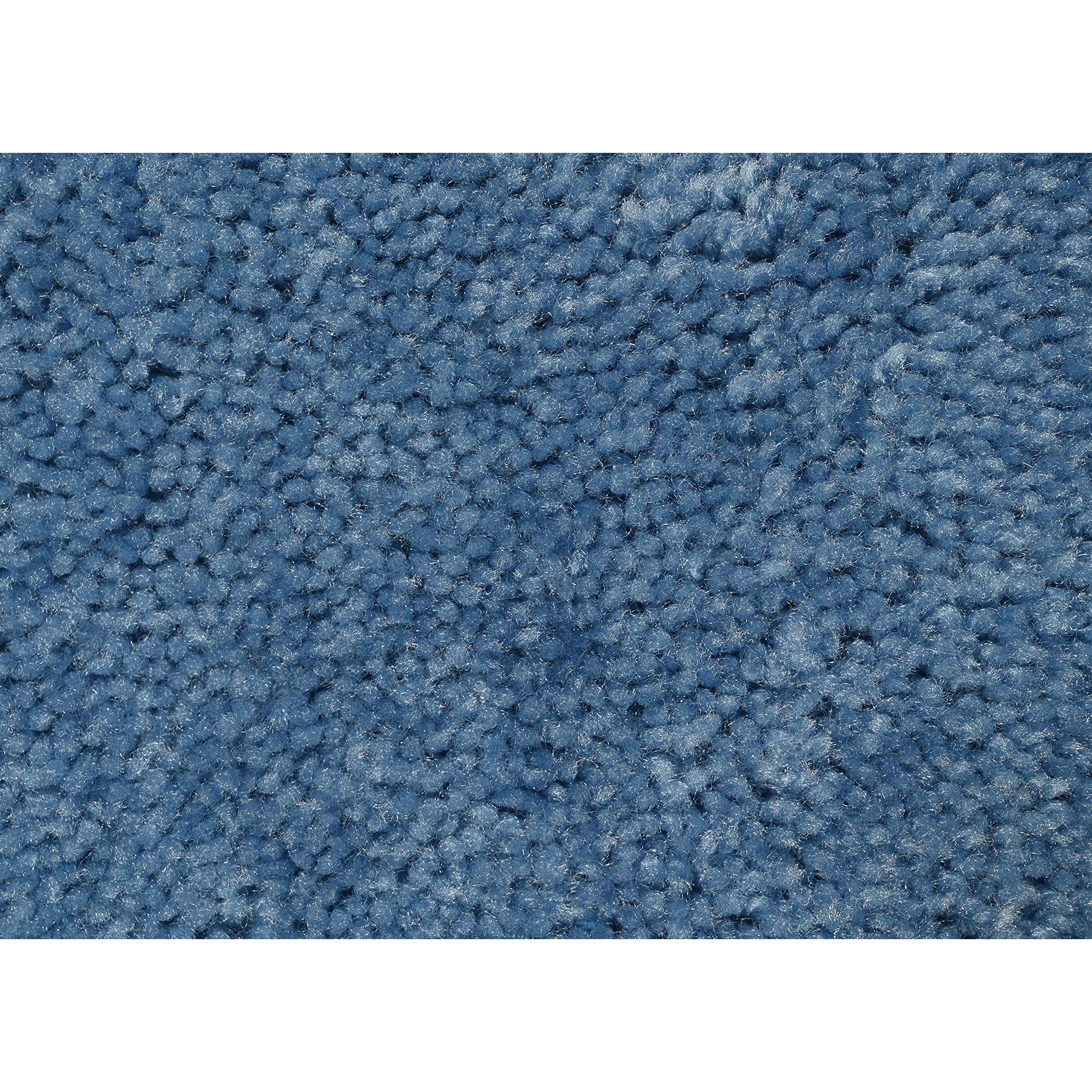 Garland Rug Traditional 3 Piece Nylon Washable Bathroom Rug Set No Lid Or Contour (17X24/21X34/21X34) Basin Blue