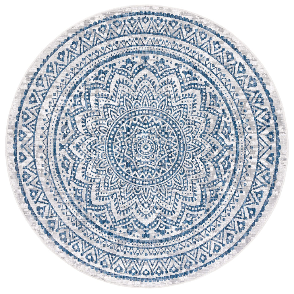 Safavieh Courtyard Collection 80.4' X 80.4' Grey / Teal Cy8734 Indoor-Outdoor Waterproof Easy-Cleaning Patio Backyard Mudroom Area-Rug