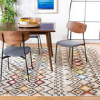 Safavieh Amsterdam Collection Area Rug - 8' Square, Ivory & Multi, Moroccan Boho Design, Non-Shedding & Easy Care, Ideal For Hig