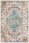 SAFAVIEH Madison Collection Accent Rug - 22 x 4, Grey & Light Blue, Medallion Distressed Design, Non-Shedding & Easy Care, Ide