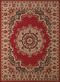 United Weavers Dallas Floral Kirman Area Rug - Red, 8x11, Traditional Indoor Floor Rug with Jute Backing
