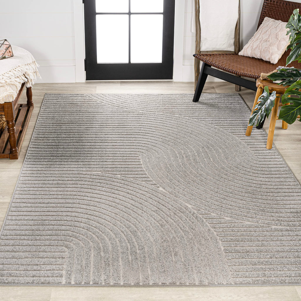 Jonathan Y Scn100A-3 Skagen High-Low Minimalist Curve Geometric Indoor/Outdoor Area Rug, Modern, Contemporary, Geometric, Bohemi