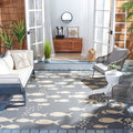 Safavieh Courtyard Collection 5'3' Square Dark Grey/Beige Cy6012 Indoor/Outdoor-Waterproof Easy-Cleaning Patio Backyard Mudroom