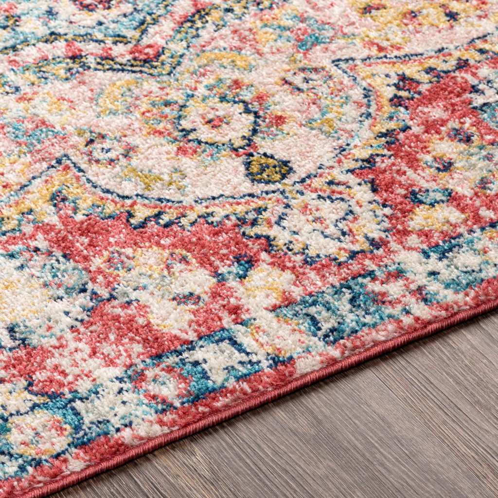 Livabliss Romaine Vintage Medallion Area Rug,2' X 3', Rose/Navy