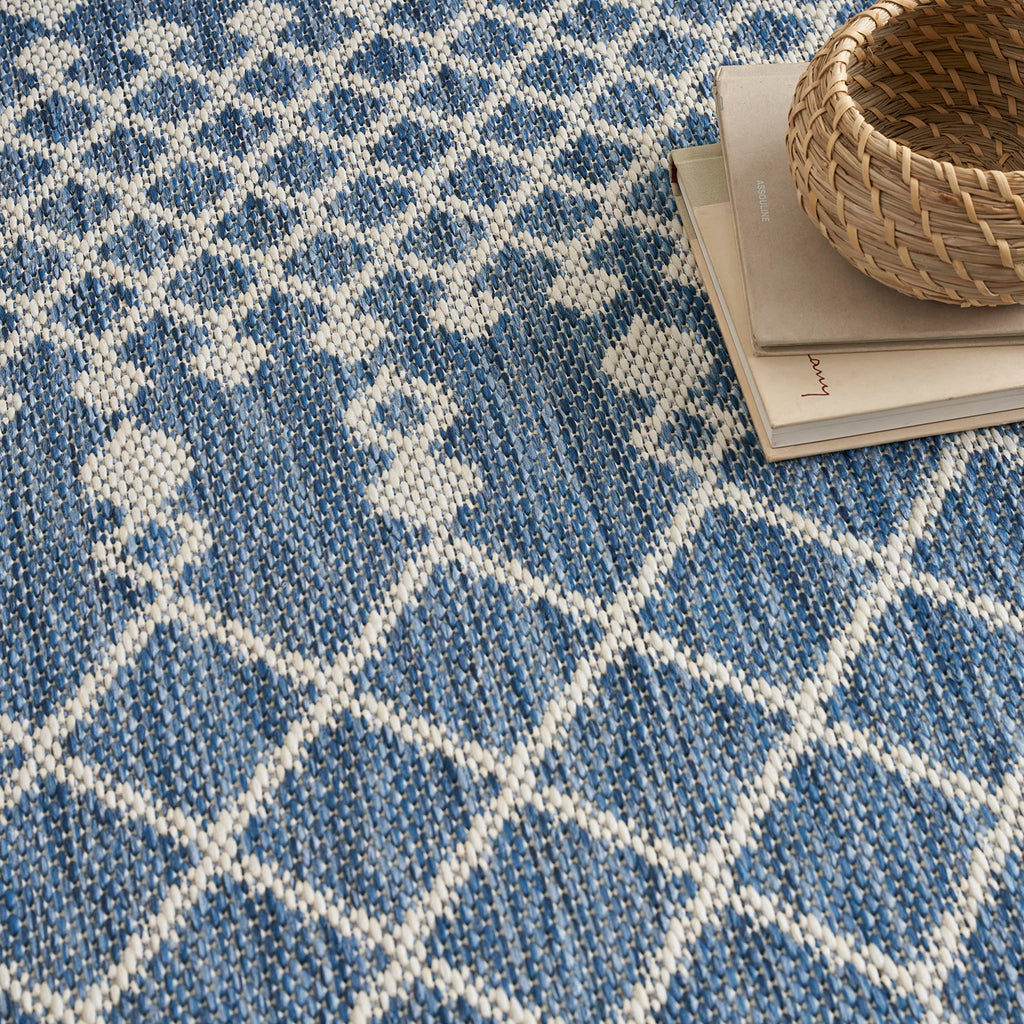 Nourison Positano Indoor/Outdoor Navy Blue 8' X 10' Area Rug, Easy Cleaning, Non Shedding, Bed Room, Living Room, Dining Room, Backyard, Deck, Patio (8X10)