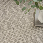Nourison Positano Indoor/Outdoor Light Grey 5' X 7' Area Rug, Easy Cleaning, Non Shedding, Bed Room, Living Room, Dining Room, Deck, Backyard, Patio (5X7)