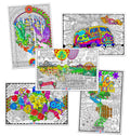 Stuff2Color Giant Coloring Poster 5 Pack - Big 32.5 x 22 Inch Line Art Coloring Posters - Great for Family Time, Kids, Classroom