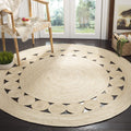 SAFAVIEH Natural Fiber Collection Area Rug - 5 Round, Ivory, Handmade Boho Charm Farmhouse Jute, Ideal for High Traffic Areas i