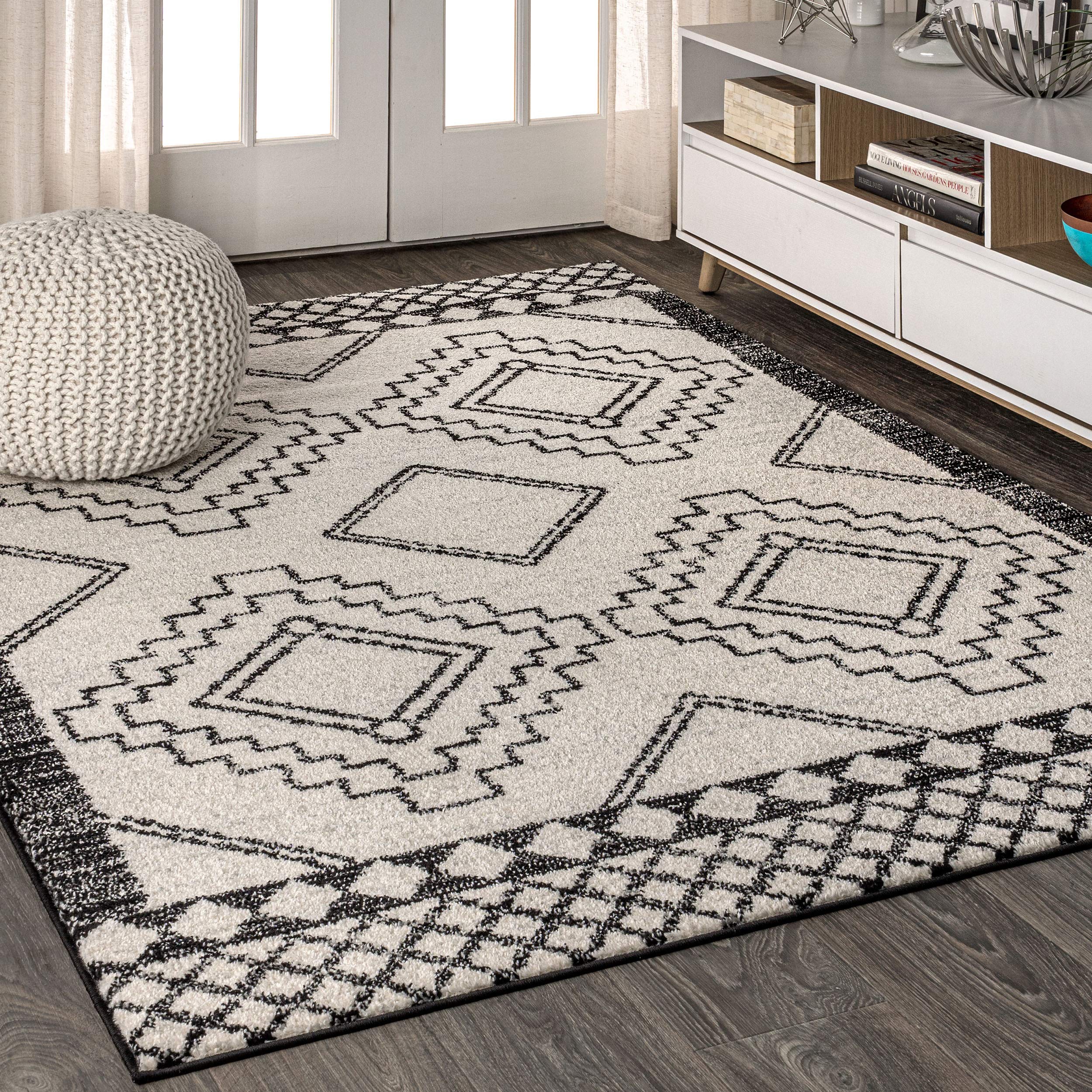 JONATHAN Y MOH200A-5 Amir Moroccan Beni Souk Indoor Area-Rug Bohemian Farmhouse Rustic Geometric Easy-Cleaning Bedroom Kitchen L