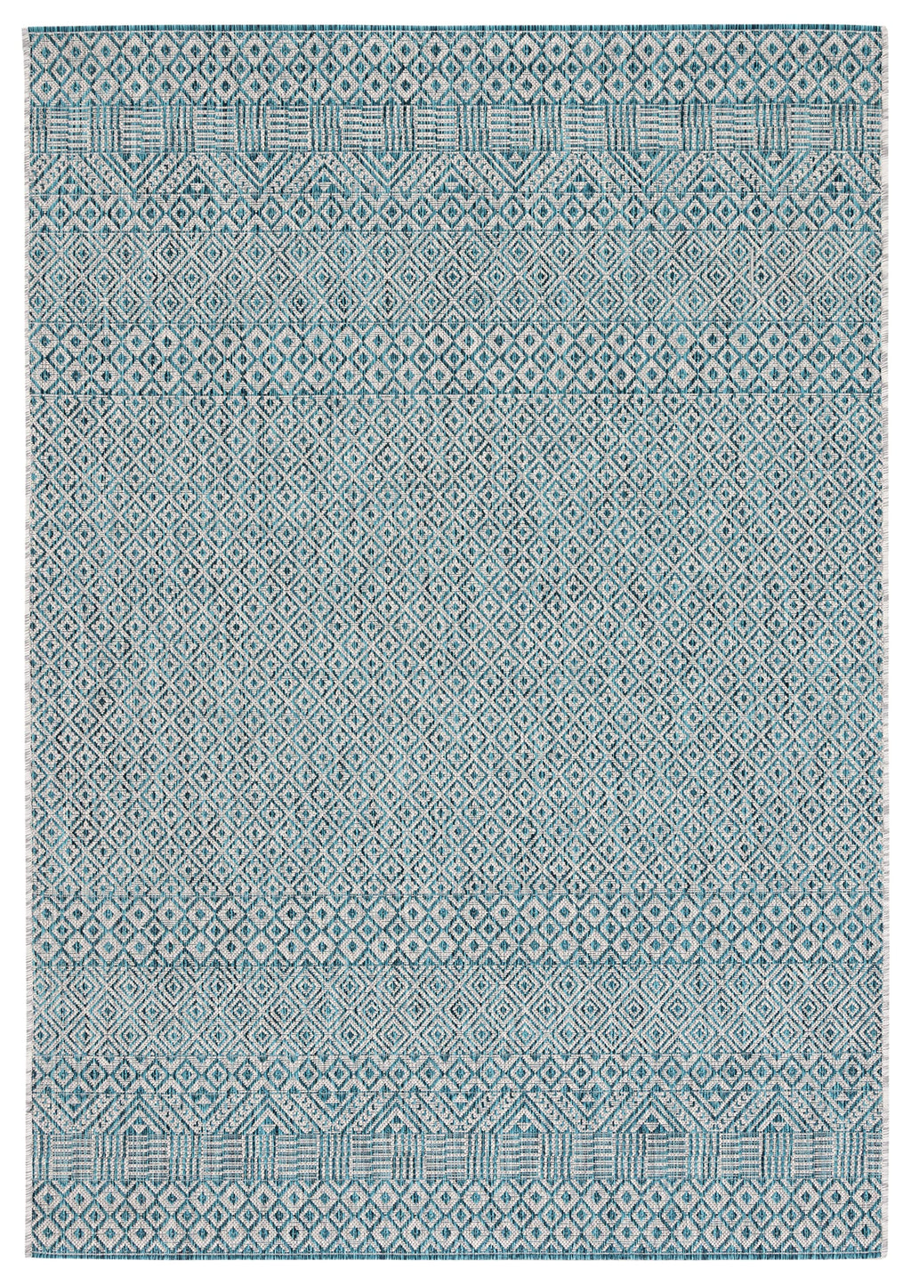 Safavieh Courtyard Collection 4' X 5'7' Grey/Aqua Cy8235 Indoor/ Outside Waterproof Easy Cleansingpatio Backyard Mudroom Area Mat