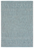 Safavieh Courtyard Collection 4' X 5'7' Grey/Aqua Cy8235 Indoor/ Outside Waterproof Easy Cleansingpatio Backyard Mudroom Area Mat