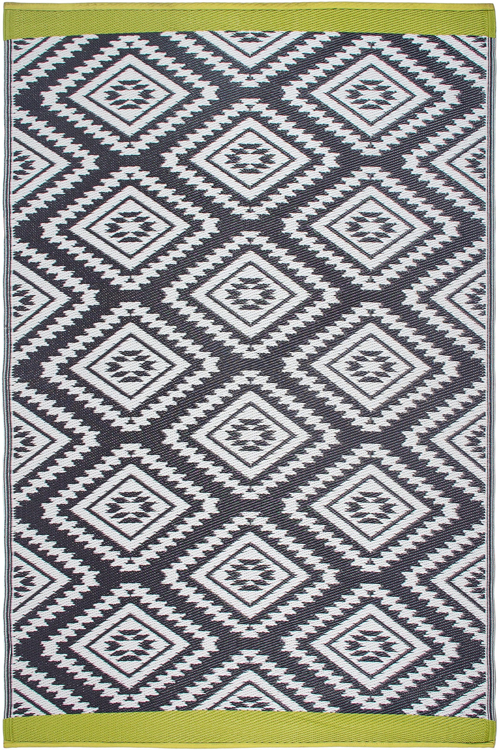 Fab Habitat Outdoor Rug - Waterproof, Fade Resistant, Crease-Free - Premium Recycled Plastic - Southwestern Aztec - Patio, Deck,