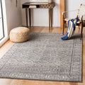 SAFAVIEH Tulum Collection Accent Rug - 4 x 6, Dark Grey & Ivory, Moroccan Boho Distressed Design, Non-Shedding & Easy Care, Id