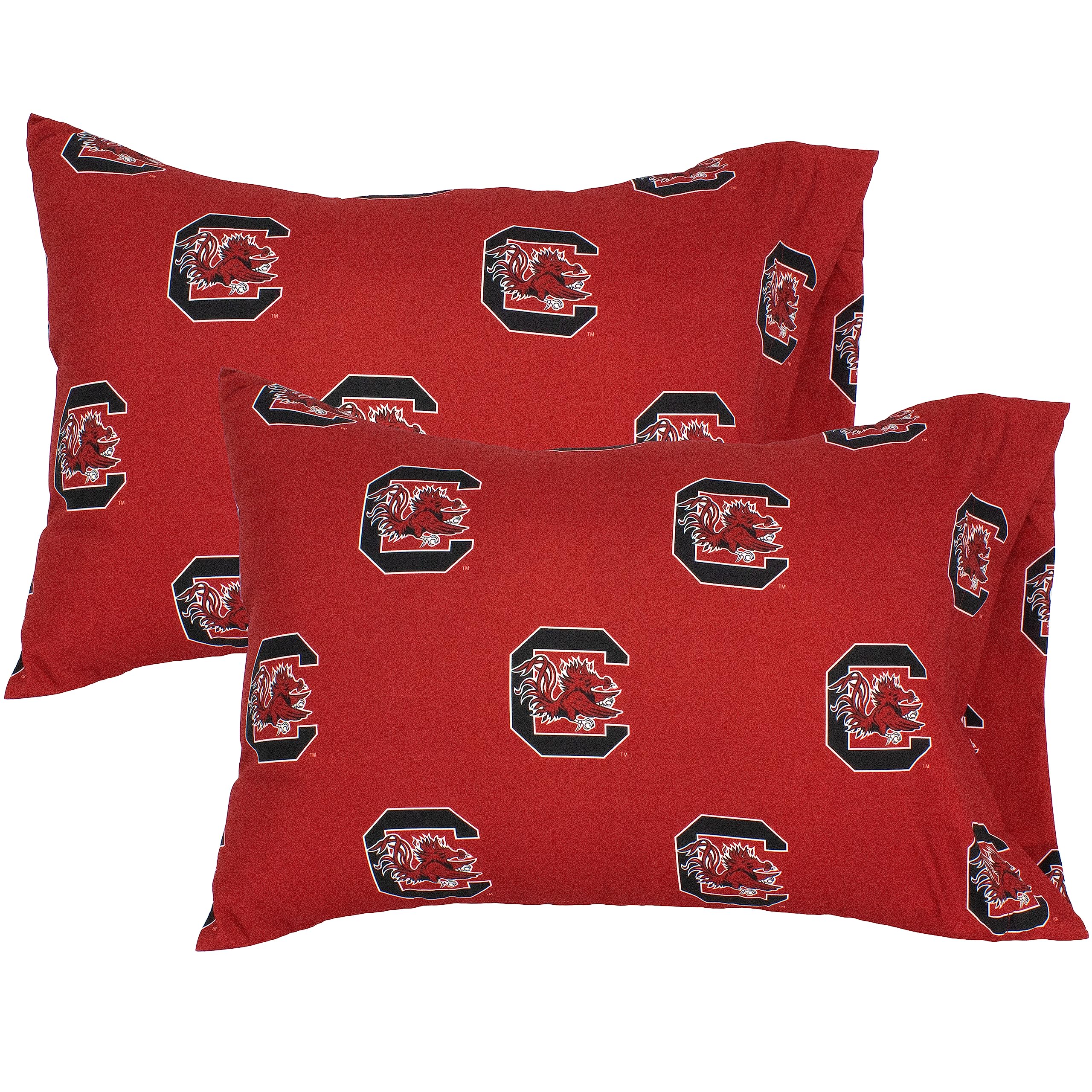 College Covers Everything Comfy South Carolina Gamecocks Pillowcase Pair, Standard, 20' X 30', Includes 2 Pillowcases