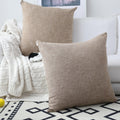 Kevin Textile Decor Burlap Natural Style Lined Linen Throw Pillow Cases Cushion Cover For Bed/Sofa, 26X26 Inch(2 Pieces, Natural