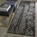 SAFAVIEH Adirondack Collection Runner Rug - 26 x 16, Black & Silver, Moroccan Boho Distressed Design, Non-Shedding & Easy Care