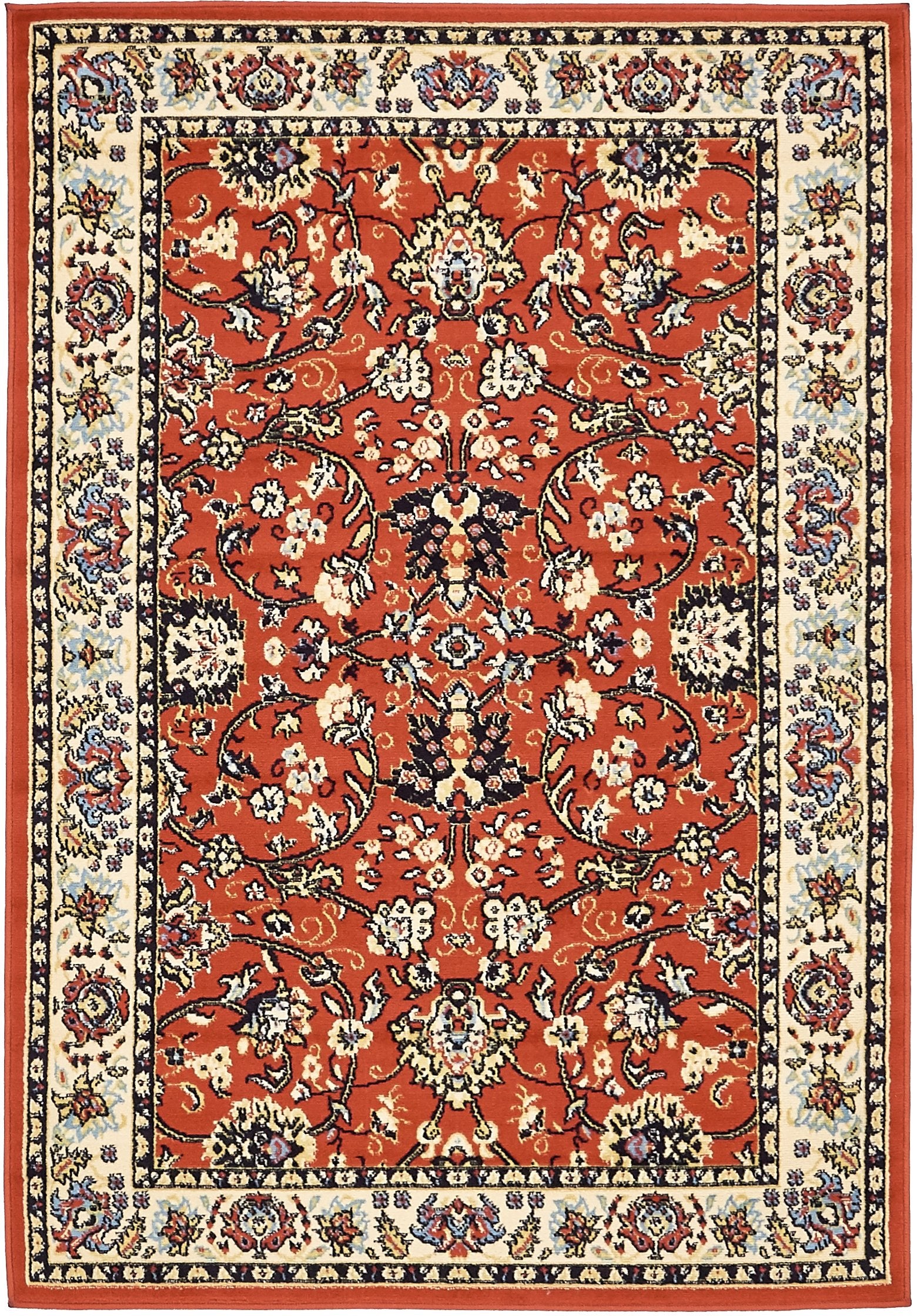 Unique Loom Sialk Hill Collection Area Rug - Washington (4 1 x 6 1 Rectangle Terracotta/Cream)