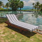 Arkwright Cabo Chaise Lounge Cover - Pack Of 2 - Striped Soft Cotton Cabana Towel With Pocket Holder For Beach Pool Outdoor Chair, 30 X 85 In., Charcoal/Silver