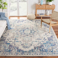 SAFAVIEH Madison Collection Area Rug - 9 x 12, Ivory & Grey, Boho Chic Medallion Distressed Design, Non-Shedding & Easy Care, 