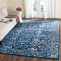 SAFAVIEH Evoke Collection 67 Square Navy/Ivory EVK270A Shabby Chic Distressed Non-Shedding Living Room Bedroom Dining Home Offi