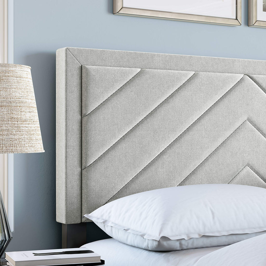 Boyd Sleep Barcelona Upholstered Platform Bed with Headboard and Durable Mattress Foundation with Strong 14 Wood Slat Supports, No BoxSpring Required: King, White