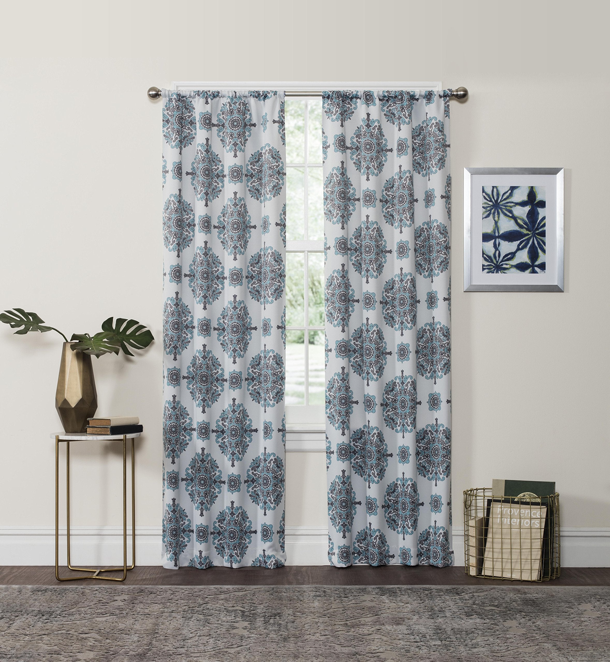 Eclipse 37'' x 63'' Insulated Darkening Single Panel Rod Pocket Window Treatment Living Room, 37 in x 63 in, Aqua