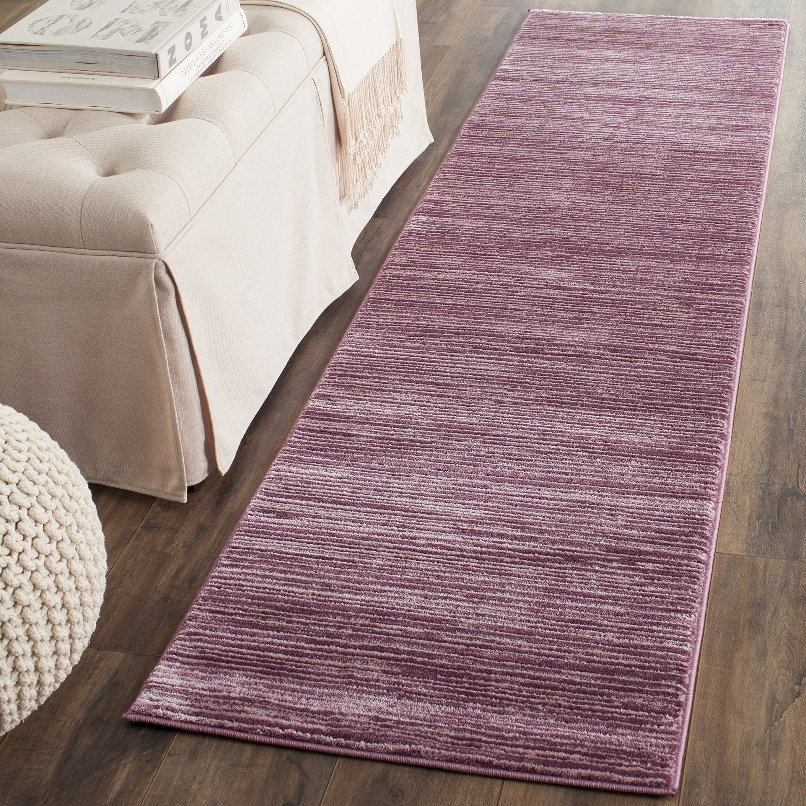 SAFAVIEH Vision Collection Accent Rug - 3 x 5, Grape, Modern Ombre Tonal Chic Design, Non-Shedding & Easy Care, Ideal for High