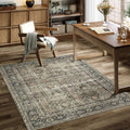 PureCozy Vintage Area Rug 3x4 Brown Entryway Office Washable Carpet Non Slip Bedroom Indoor Living Room Door Mat Low Pile Tradit