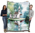 Pure Country Weavers Lakeside Scripture Blanket By Jack Sorenson - Let Us Go Into The House Of The Lord - Psalm 122:1 - Religiou