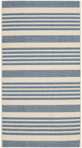 SAFAVIEH Courtyard Collection 2' x 3'7'' Beige/Blue CY6062 Stripe Indoor/ Outside Waterproof Easy cleansingPatio Backyard Mudroo