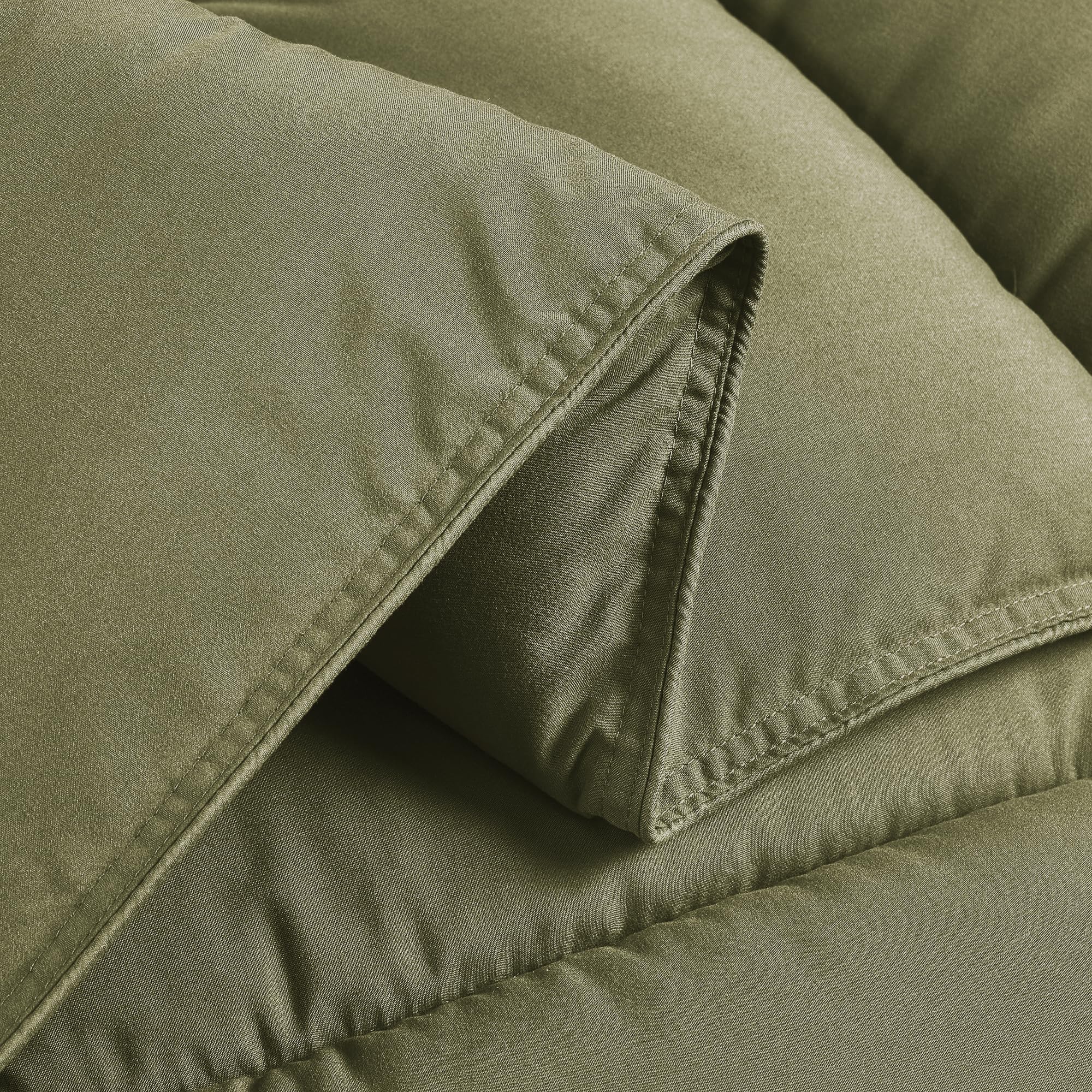 Chezmoi Collection Olive Green Down Alternative Comforter Oversized Queen - 3-Piece Lightweight Comforter Set - All Seasons Micr