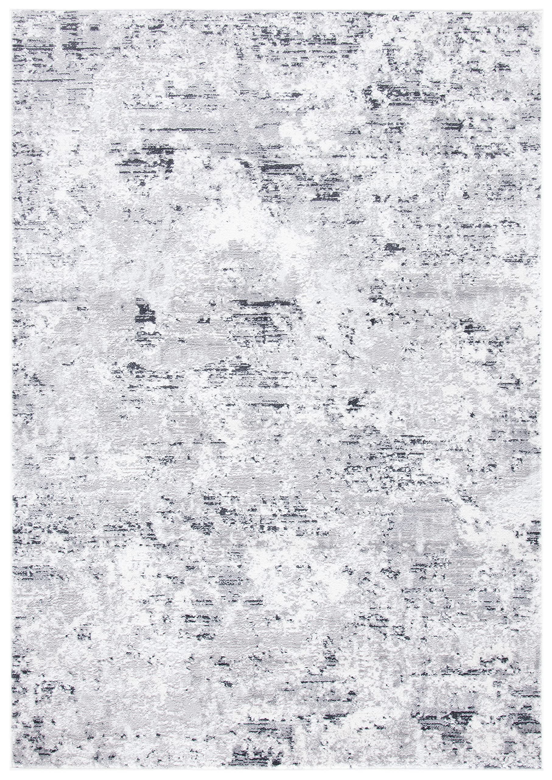 SAFAVIEH Amelia Collection Accent Rug - 22 x 4, Grey & Ivory, Modern Abstract Design, Non-Shedding & Easy Care, Ideal for High