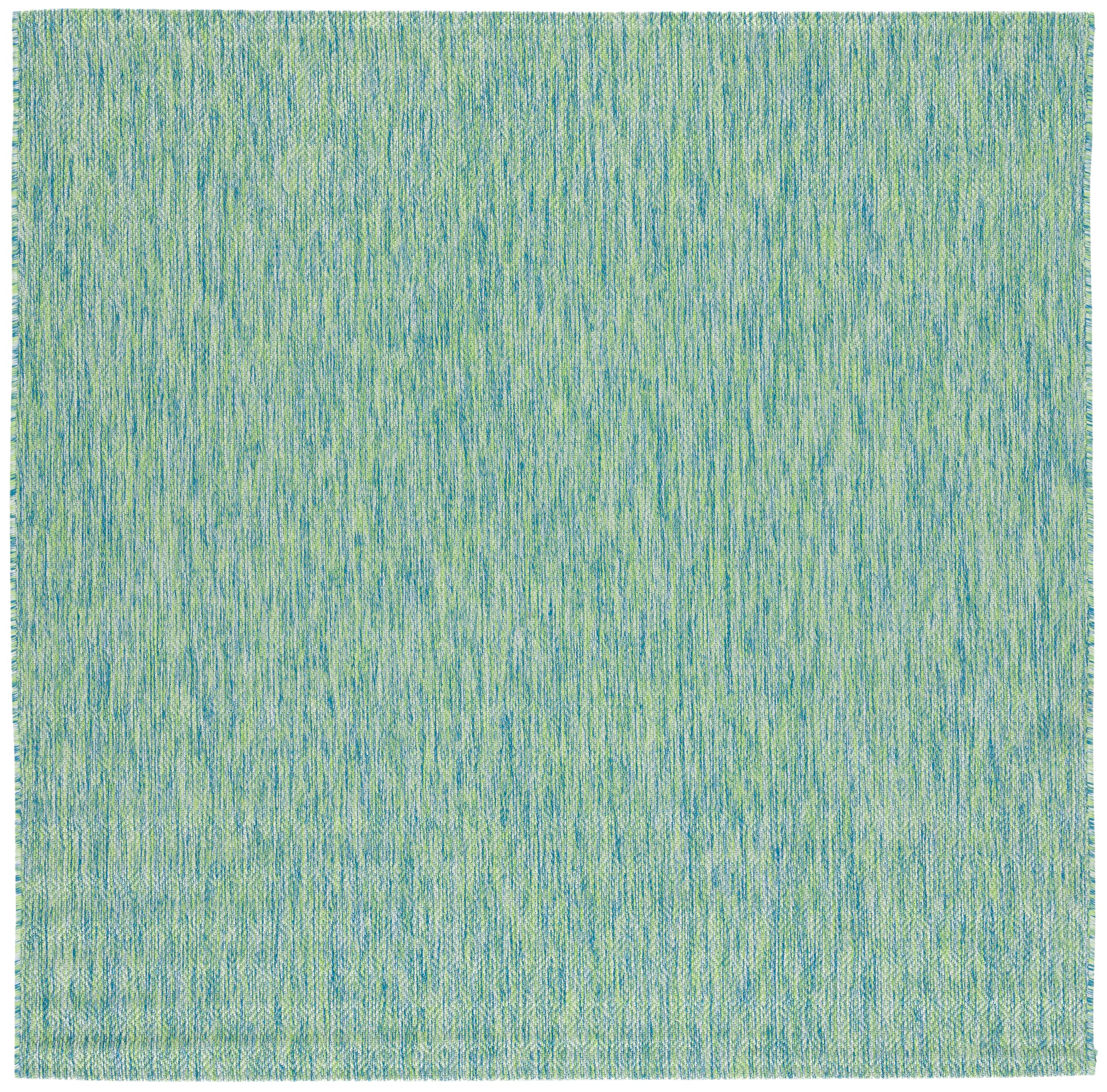 Safavieh Courtyard Collection 5'3' Square Green/Blue Cy8521 Indoor/Outdoor Non-Shedding Easy Cleaning Patio Backyard Porch Deck Mudroom Area Rug