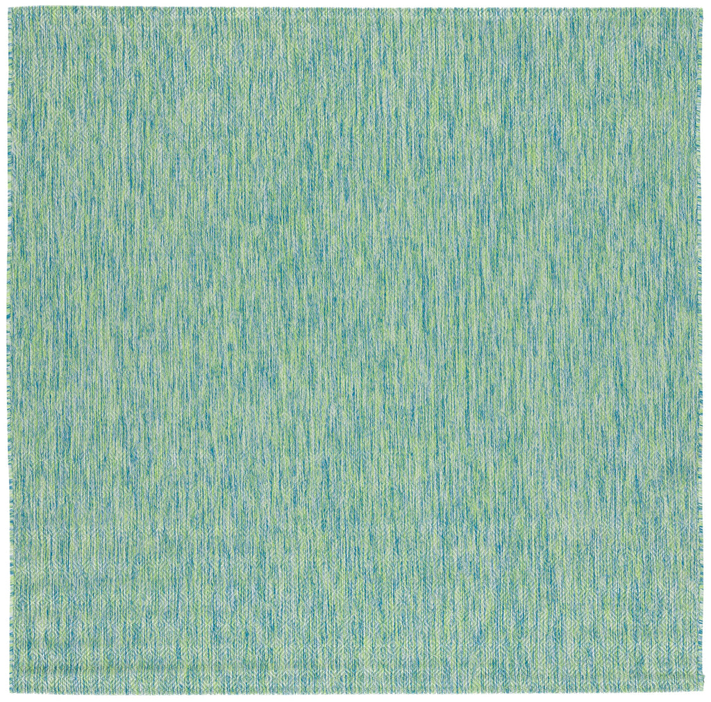 Safavieh Courtyard Collection Area Rug - 4' Square, Green & Blue, Non-Shedding & Easy Care, Indoor/Outdoor & Washable-Ideal For Patio, Backyard, Mudroom (Cy8521-55722)