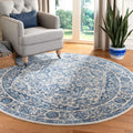 SAFAVIEH Brentwood Collection Area Rug - 9 Round, Navy & Light Grey, Medallion Distressed Design, Non-Shedding & Easy Care, Ide
