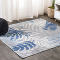 Jonathan Y Amc100A-6Sq Tropics Palm Leaves Indoor Outdoor Area-Rug Bohemian Floral Easy-Cleaning High Traffic Bedroom Kitchen Ba