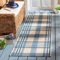SAFAVIEH Courtyard Collection 23 x 14 Beige/Blue CY6201 Plaid Indoor/ Outside Waterproof Easy cleansingPatio Backyard Mudroom 