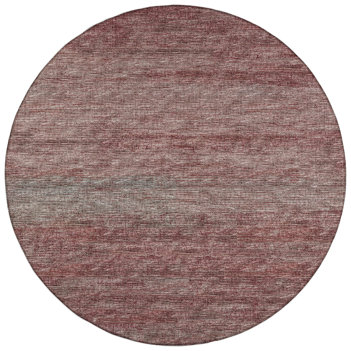 Addison Rugs Marston 8' X 8' Transitional Burgundy Indoor Outdoor Round Rug, Easy Clean, Machine Washable, Non Shedding, Bedroom, Living Room, Dining Room, Kitchen, Patio Rug