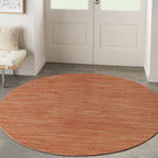Nourison Essentials Indoor/Outdoor Rust 4' X Round Area Rug, Easy Cleaning, Non Shedding, Bed Room, Living Room, Dining Room, Backyard, Deck, Patio (4 Round)
